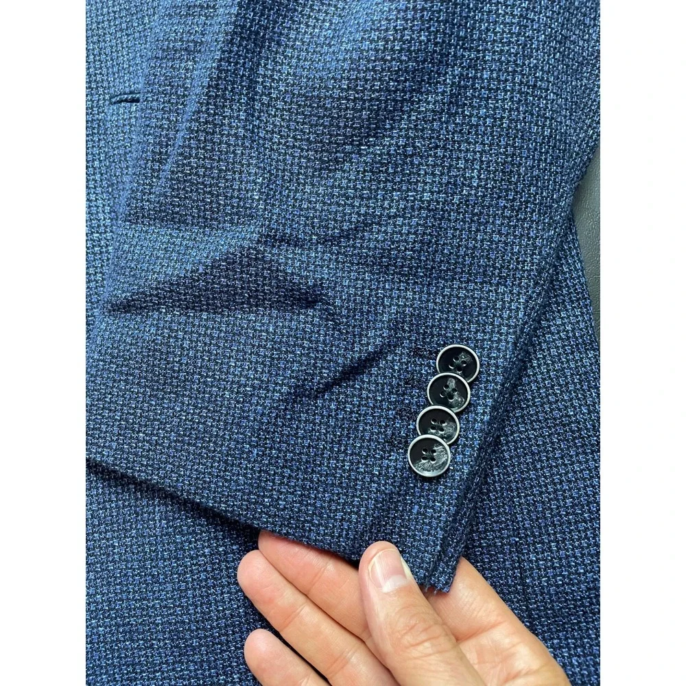 Joseph Abboud Heritage Blazer Mens 50 Long Blue Excellent Linen Wool Sport Coat
